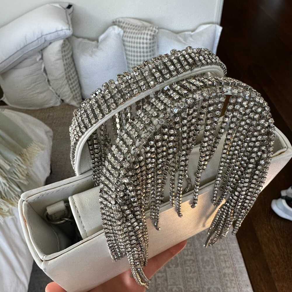 KARA crystal embellished white handle bag - Picture 5 of 14